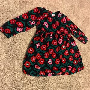 Hanna Andersson Corduroy Floral Long Sleeved Dress - 3T